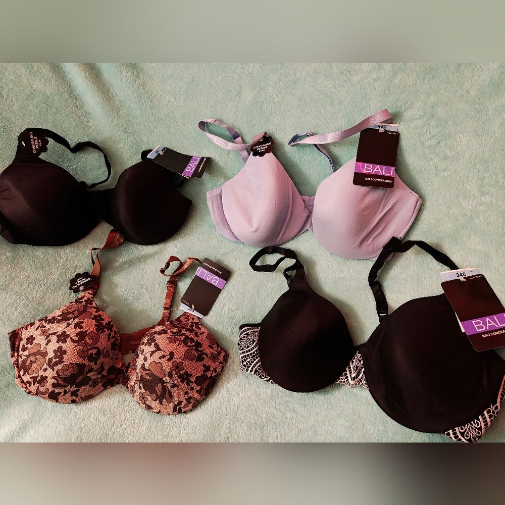 Bali Women's Bra Set - Black, Blue, Brown Floral